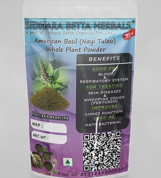American Basil Whole Plant Powder | Gambhira Kshudraparna | Nai Thulasi | Kukka Thulasi