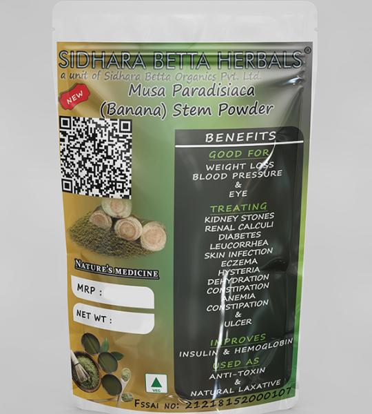 Musa Paradisiaca Stem Powder | Banana Stem | Bale Dindu