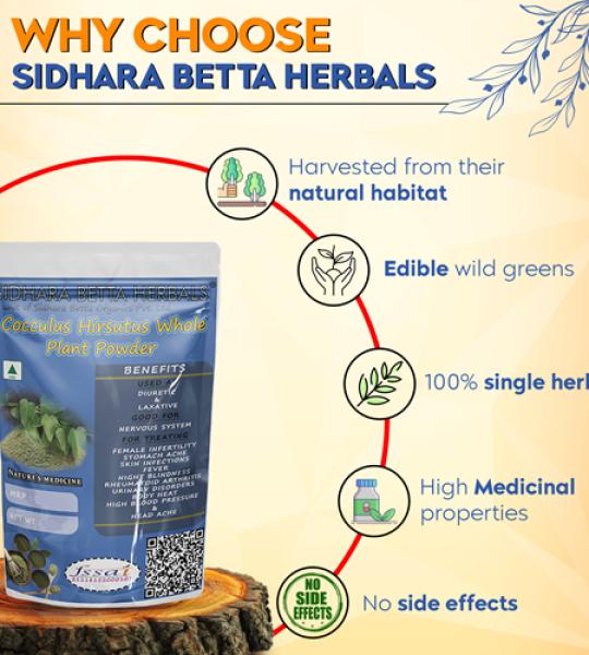 Cocculus Hirsutus Whole Plant Powder | Broom Creeper | Patalagarudi | Jaljamni | Dagadi Balli Powder | Dagadi